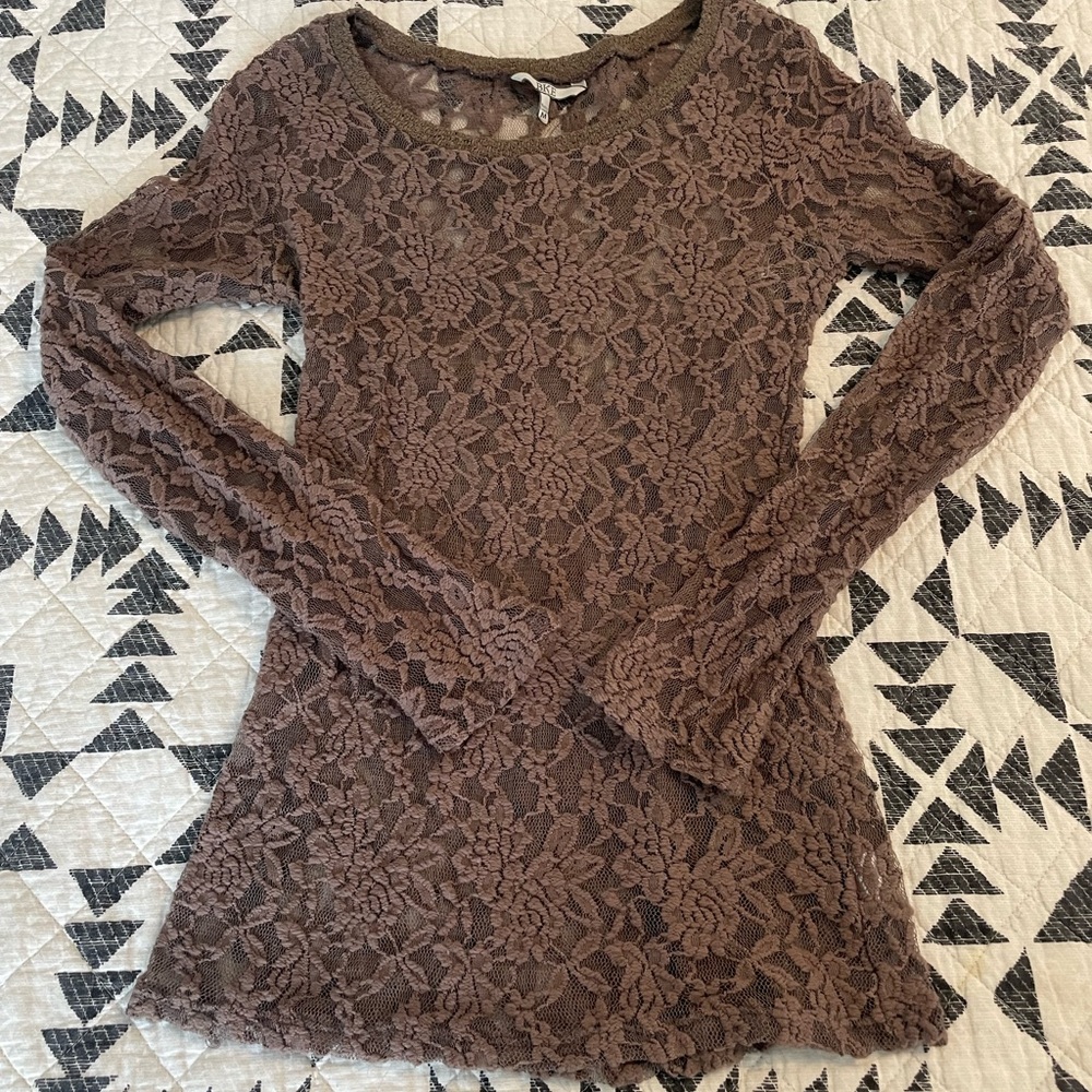 Lace BKE sheer top
